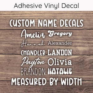 Custom Name Vinyl Decal Measured By Width, Custom Text Decal, Custom Vinyl Decal, Custom Word Holographic Decal, Cute Name Decal, Font Decal