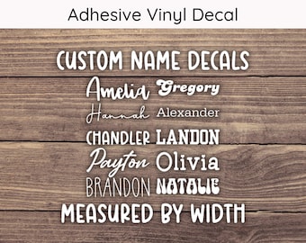 Custom Name Vinyl Decal Measured By Width, Custom Text Decal, Custom Vinyl Decal, Custom Word Holographic Decal, Cute Name Decal, Font Decal