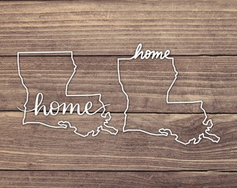 Louisiana Home State Decal - Multiple Sizes - Car Decal, Bumper Sticker, Laptop Sticker, Water Bottle Sticker