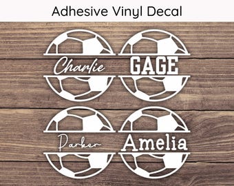 Custom Soccer Name Decal, Soccer Ball Decal, Soccer Team Sticker, Sport Vinyl Decal, Soccer Player Decal, Soccer Bumper Sticker