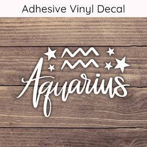 Aquarius Zodiac Sign Decal Design 2, Astrology Vinyl Decals, Horoscope Bumper Sticker, January February Birth Stickers, Aquarius Decal