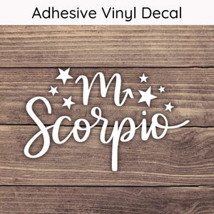 Scorpio Zodiac Sign Decal Design 2, Astrology Vinyl Decals, Horoscope Bumper Sticker, October November Birth Stickers