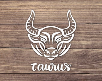 Taurus Zodiac Sign Decal Design 1, Astrology Vinyl Decals, Horoscope Bumper Sticker, April May Birth Stickers