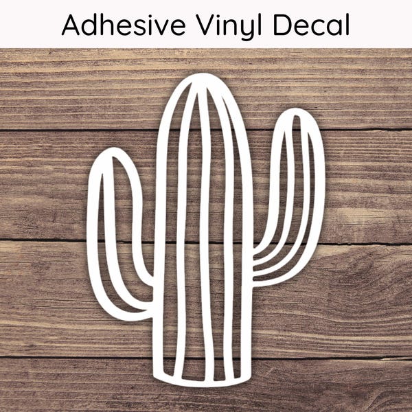 Autocollant cactus motif 1, autocollant cactus saguaro, autocollant fleur de cactus, autocollant désert, autocollant cactus adhésif