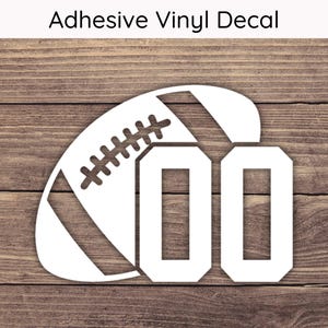 Custom Football Number Decal, Football Decal, Football Team Sticker, Sport Vinyl Decal, Football Player Decal, Football Bumper Sticker