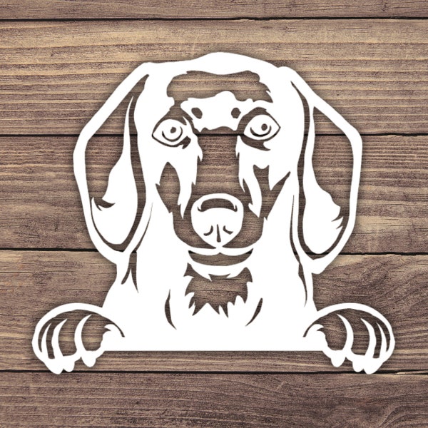 Dachshund Peeking Decal, Wiener Dog Decal, Dog Sticker, Puppy Bumper Sticker, Playful Peek Stickers, Dachshund Decal, Dachshund Sticker