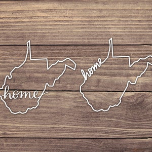 West Virginia Home State Decal - Multiple Sizes - Car Decal, Bumper Sticker, Laptop Sticker, Water Bottle Sticker