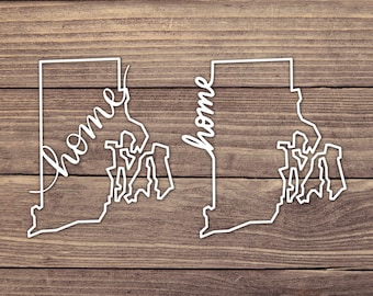 Rhode Island Home State Decal - Multiple Sizes - Car Decal, Bumper Sticker, Laptop Sticker, Water Bottle Sticker