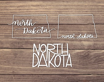 North Dakota State Decal - Meerdere maten - Autosticker, bumpersticker, laptopsticker, waterflessticker
