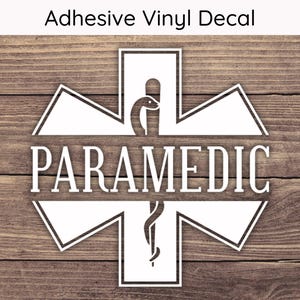 Paramedic Decal - Multiple Sizes - Car Decal, Bumper Sticker, Laptop Sticker, Water Bottle Sticker
