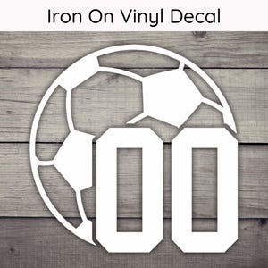 Custom Soccer Number Iron On Decal, Soccer Decal, Soccer Heat Transfer, Soccer HTV Decal, Soccer Dad HTV, Soccer Mom Heat Transfer