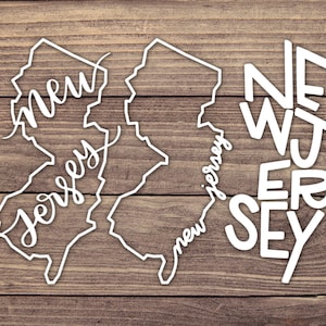 New Jersey State Decal - Multiple Sizes - Car Decal, Bumper Sticker, Laptop Sticker, Water Bottle Sticker