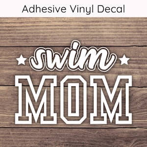Swim Mom Decal Design 3 - Multiple Sizes - Car Decal, Bumper Sticker, Laptop Sticker, Water Bottle Sticker