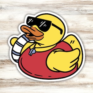 Lifeguard Rubber Duck Sticker, Lifeguard Sticker, Swimming Sticker, Swim Sticker, Summer Sticker, Jeep Sticker, Lake Sticker, Pool Sticker
