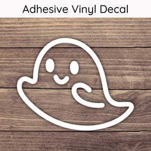 Cute Ghost Decal, Tiny Ghost Sticker, Friendly Ghost Decal, Happy Ghost Sticker, Halloween Decal, Halloween Sticker, Spoopy Decal