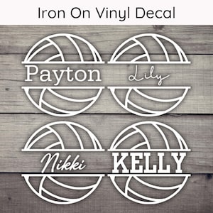 Calcomanía termoadhesiva personalizada con nombre de voleibol, calcomanía de voleibol, transferencia térmica de voleibol, calcomanía de voleibol HTV, calcomanía de voleibol para mamás de voleibol