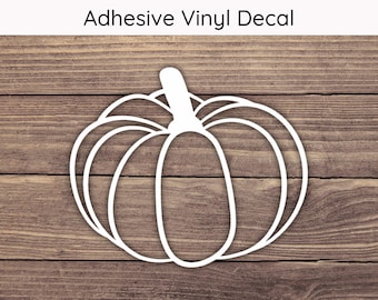 Pumpkin Vinyl Decal Design 1, Simple Pumpkin Decal, Fall Vibes Sticker, Autumn Harvest Decal, Halloween Decal