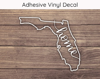 Florida Home Decal Design 1, Florida Outline Sticker, Florida Decal, Florida Sticker, Florida State Decal,  Home State Decal