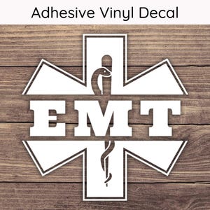 EMT Decal, EMT Sticker, Medic Decal, Medic Sticker, Star of Life Decal, Star of Life Sticker, Paramedic Decal, First Responder Decal