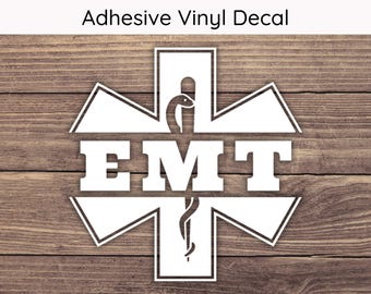 EMT Decal, EMT Sticker, Medic Decal, Medic Sticker, Star of Life Decal, Star of Life Sticker, Paramedic Decal, First Responder Decal