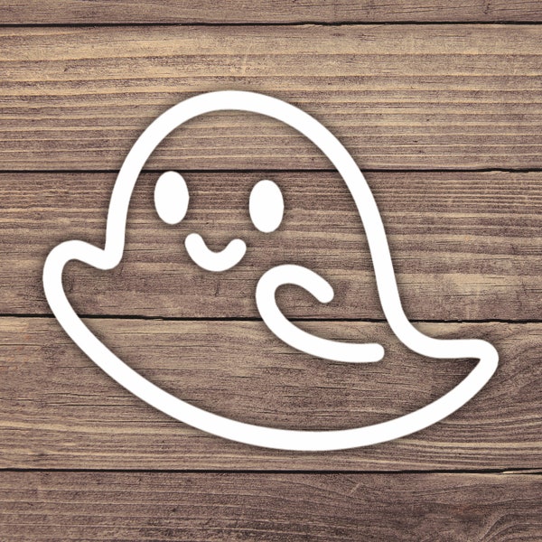Cute Ghost Decal, Tiny Ghost Sticker, Friendly Ghost Decal, Happy Ghost Sticker, Halloween Decal, Halloween Sticker, Spoopy Decal