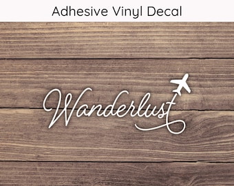 Wanderlust Decal Design 2 - Multiple Sizes - Car Decal, Bumper Sticker, Laptop Sticker, Water Bottle Sticker