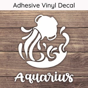 Aquarius Zodiac Sign Decal Design 1, Astrology Vinyl Decals, Horoscope Bumper Sticker, January February Birth Stickers, Aquarius Decal