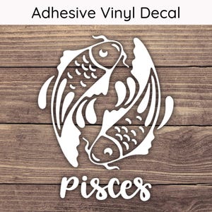 Pisces Zodiac Sign Decal Design 1, Astrology Vinyl Decals, Horoscope Bumper Sticker, February March Birth Stickers