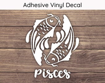 Pisces Zodiac Sign Decal Design 1, Astrology Vinyl Decals, Horoscope Bumper Sticker, February March Birth Stickers