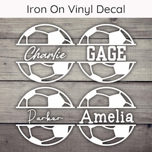 Custom Soccer Name Iron On Decal, Soccer Decal, Soccer Heat Transfer, Soccer HTV Decal, Soccer Dad HTV, Soccer Mom Heat Transfer