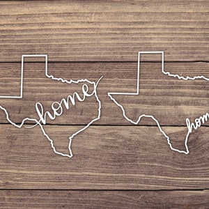 Texas Home State Decal - Multiple Sizes - Car Decal, Bumper Sticker, Laptop Sticker, Water Bottle Sticker