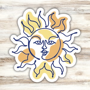 Sun Sticker, Artistic Sun Sticker, Boho Sun Sticker, Sunshine Sticker, Sun Goddess Sticker, Summer Sticker, Sunny Sticker, Hot Sticker