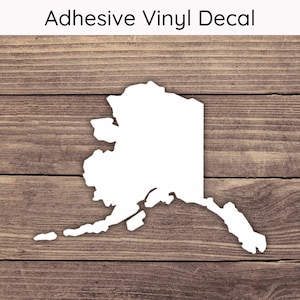 Alaska Silhouette Decal, Alaska Decal, Alaska Sticker, AK Vinyl Decals, Alaska Bumper Sticker, State Stickers, Alaska State Decal, AK Decal