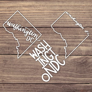 Washington D.C. Decal - Multiple Sizes - Car Decal, Bumper Sticker, Laptop Sticker, Water Bottle Sticker