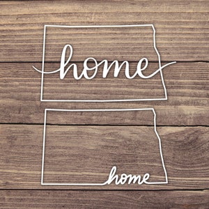 North Dakota Home State Decal - Multiple Sizes - Car Decal, Bumper Sticker, Laptop Sticker, Water Bottle Sticker