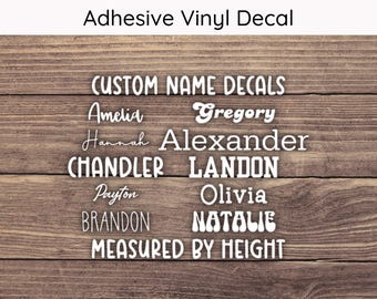 Custom Name Vinyl Decal Measured By Height, Custom Text Decal, Custom Vinyl Decal, Custom Word Holographic Decal, Cute Name Decal