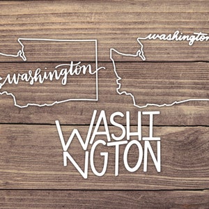 Washington State Decal - Multiple Sizes - Car Decal, Bumper Sticker, Laptop Sticker, Water Bottle Sticker