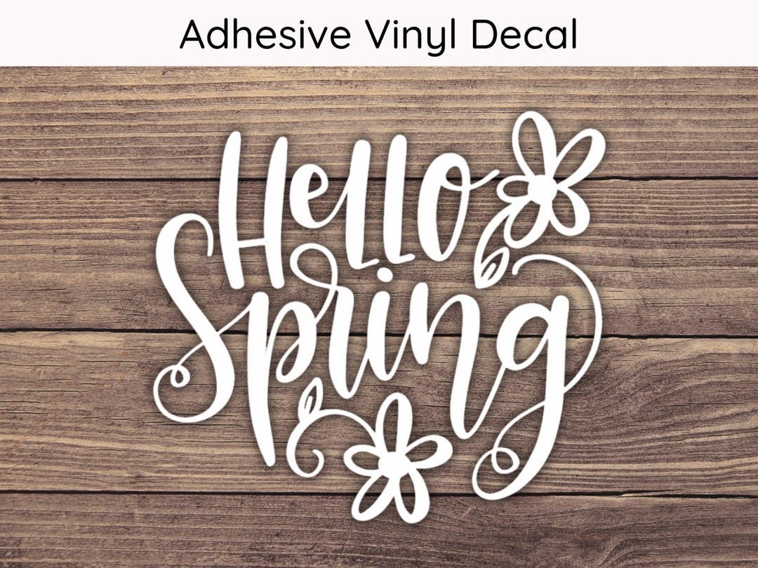 Spring Comp Decal Hello Spring Decal Design 1 - Multiple Sizes - Car Decal, Bumper ...