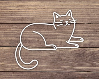 Simple Cat Decal - Multiple Sizes - Car Decal, Bumper Sticker, Laptop Sticker, Water Bottle Sticker