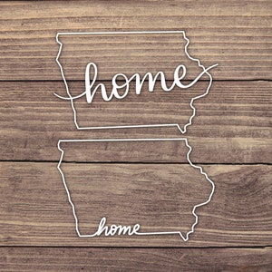 Iowa Home State Decal - Multiple Sizes - Car Decal, Bumper Sticker, Laptop Sticker, Water Bottle Sticker