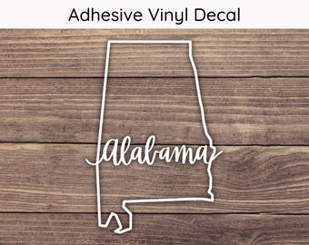 Alabama State Decal Design 1, Alabama Decal, Alabama Sticker, Bama Vinyl Decals, AL Bumper Sticker, Alabama Home Decal, AL Decal
