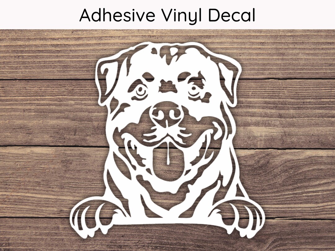 Rottweiler Peeking Decal, Rottie Dog Vinyl Decals, Rott Puppy Bumper ...