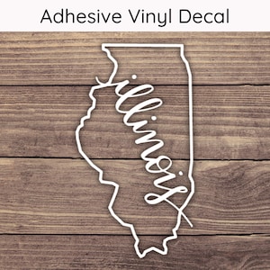 Illinois State Decal Design 1, Illinois Decal, Illinois Home Decal, Illinois Home Sticker, Illinois Sticker, Home State Decal