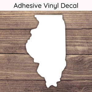 Illinois Silhouette Decal - Multiple Sizes - Car Decal, Bumper Sticker, Laptop Sticker, Water Bottle Sticker