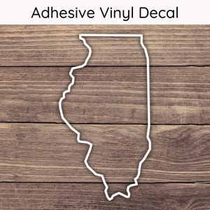 Illinois Outline Decal - Multiple Sizes - Car Decal, Bumper Sticker, Laptop Sticker, Water Bottle Sticker