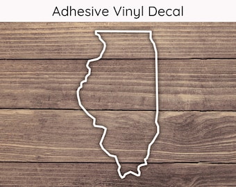 Illinois Outline Decal - Multiple Sizes - Car Decal, Bumper Sticker, Laptop Sticker, Water Bottle Sticker
