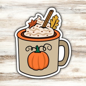 Fall Coffee Sticker Design 4, Pumpkin Spice Latte Sticker, PSL Sticker, Fall Vibes Sticker, Autumn Harvest Sticker, Iced Coffee Sticker