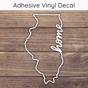Illinois Home Decal Design 2, Illinois Decal, Illinois State Decal, Illinois Home Sticker, Illinois Sticker, Home State Decal