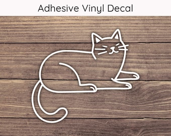 Simple Cat Decal - Multiple Sizes - Car Decal, Bumper Sticker, Laptop Sticker, Water Bottle Sticker