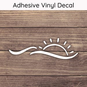 Sun Waves Decal - Multiple Sizes - Beach Car Decal, Simple Bumper Sticker, Laptop Sticker, Water Bottle Sticker